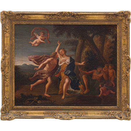 FRANCOIS BOUCHER (Cerchia di), Apollo e Dafne, Olio su tela