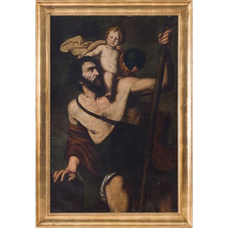 SALVATORE LO FORTE, San Cristoforo, Olio su tela