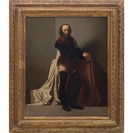 GEROLAMO INDUNO, Ritratto di patriota, Olio su tela