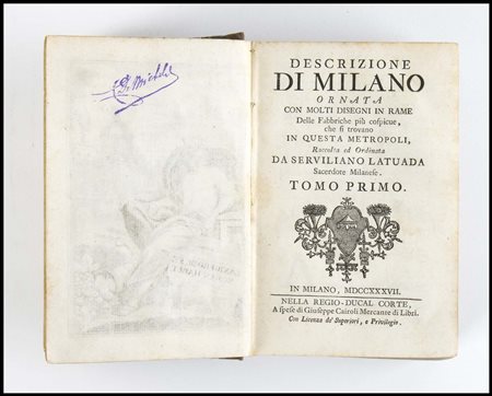 SERVILIANO LATTUADA Descrizione di Milano. Milano: Cairoli, 1737-38 5 vol....