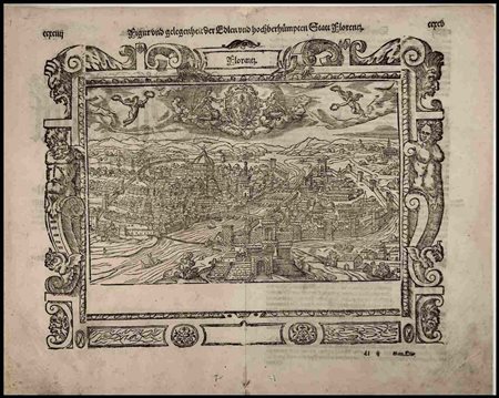 Sebastian Münster (1489-1552) Floranz Xilografia, 31,7 x 40 cm (foglio)...