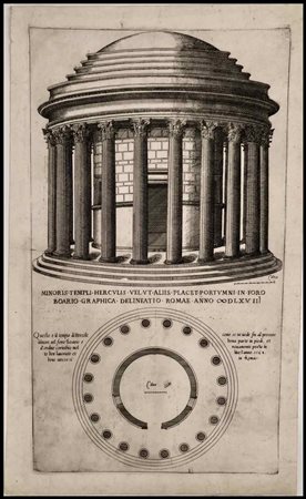 Anonimo incisore della metà del XVI secolo Minoris Templi Herculis vel ut...