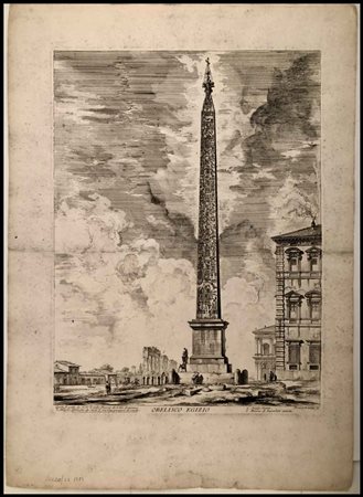 Giovanni Battista Piranesi (1720-1778) Obelisco Egizio Acquaforte, 552 x 407...