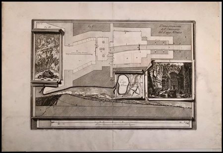 Giovanni Battista Piranesi (1720-1778) Descrizione e disegno dell'Emissario...