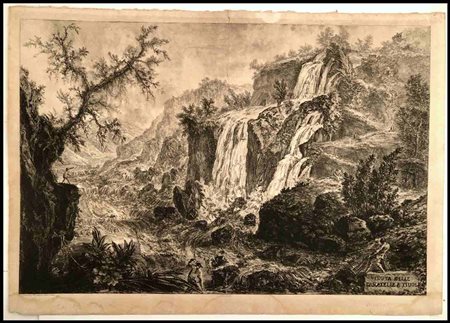 Giovanni Battista Piranesi (1720-1778) Veduta delle Cascatelle a Tivoli...
