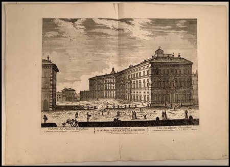 Giovanni Maria Cassini (1745-1824) Veduta della facciata del Palazzo Borghese...