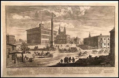 Anonimo incisore del XVIII secolo Veduta della piazza e basilica di San...