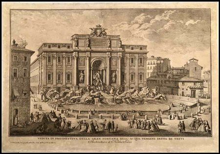 Anonimo incisore del XVIII secolo Veduta in prospettiva della gran Fontana...