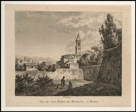 Florent Fidèle Constant Bourgeois (1767-1841) Vue de San Pietro in Montorio à...