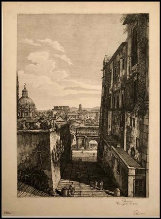 Luigi Rossini (1790-1857) Veduta del Clivo Capitolino, 1822 Acquaforte, 544 x...
