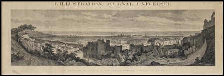Auguste Deroy (1825 ca.-1906) Vue Panoramique della Ville de Lyon Lirografia,...
