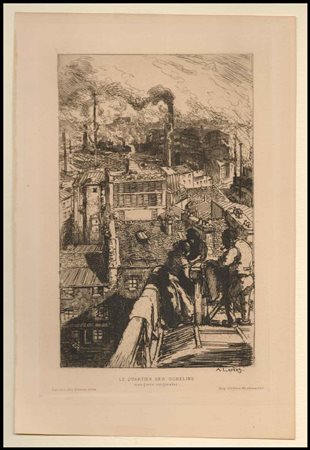 Auguste Lepère (1849-1918) Le Quartier des Gobelins Acquaforte, 272 x 179 mm...