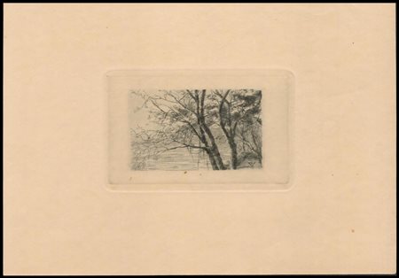 Francesco Vitalini (1865-1904) Il Tevere Puntasecca, 7,9 x 12,4 cm (lastra);...