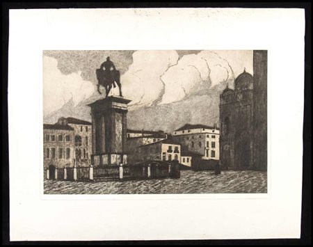 Angelo Rossini (1871-1939) Il Monumento a Colleoni - Venezia, 1910 Acquaforte...