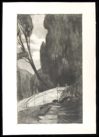 Angelo Rossini (1871-1939) Notturno a Villa Falconieri - Frascati, 1910...