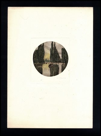 Angelo Rossini (1871-1939) Il Laghetto dei Cipressi di Villa Falconieri -...