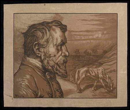 Pierre Eugene Vibert (1875-1937) Les faméliques Xilografia a più colori, cm...