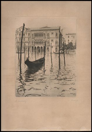 Laurenzio Laurenzi (1878-1946) Venezia Acquaforte, 270 x 205 mm (lastra); 460...