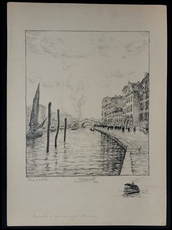 Antonio Carbonati (1893-1956) Canale di Cannareggio – Venezia Litografia, cm...