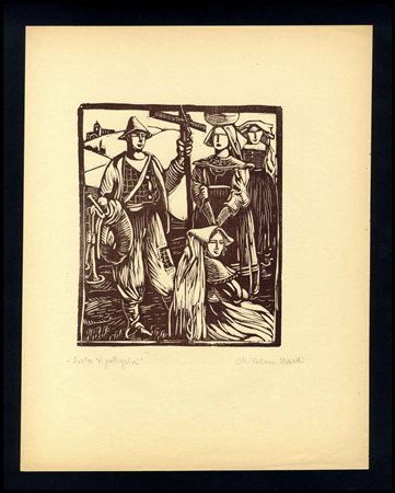 Mario Vellani Marchi (1895-1979) A) Abruzzo, B) Sosta di pellegrini, C)...