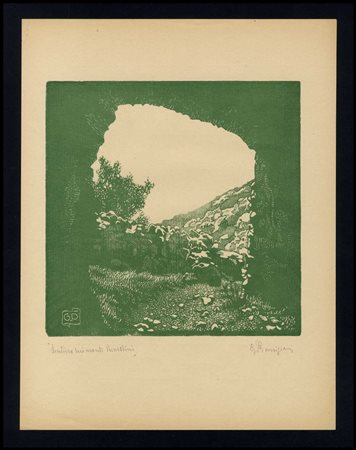 Giorgio Pianigiani (1899-1975) Sentieri dei monti Prenestini xilografia, cm...