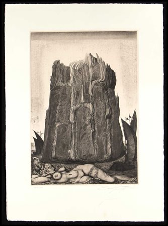 Ernst Fuchs (1930-2015) La Torre di Babele Acquaforte e acquatinta, 49,5 x...