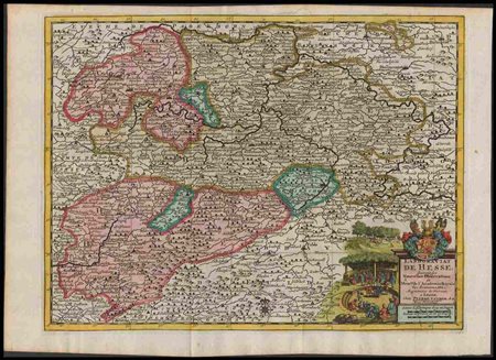 Pierre van der Aa (1659-1733) Landgraviat de Hesse Acquaforte, 25 x 34,5 cm...