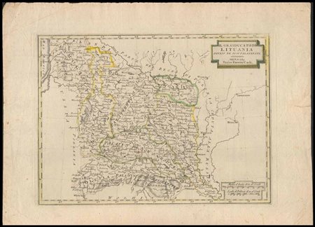 Il granducato di Lithuania diviso ne suoi palatinati, 1789 Acquaforte, 234 x...