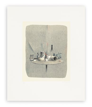 GIANFRANCO FERRONI (1927-2001) - Tavolino con oggetti, 1984

