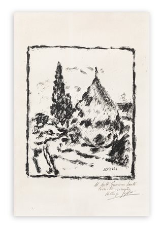 ARDENGO SOFFICI (1879-1964) - Pagliaio e cipressi
