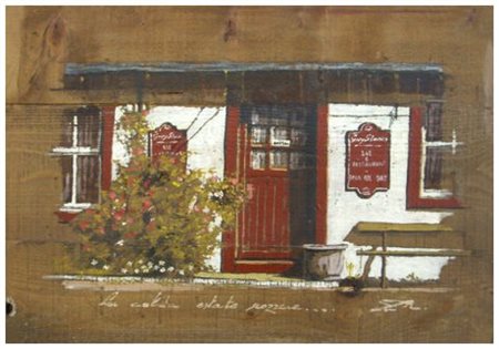 MASSIMO LOMI Livorno 1953 La calda estate scozzese 2011 Tempere su tavola 45...