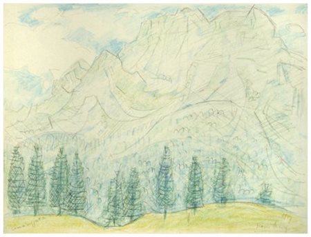 MOSES LEVY Tunisi (Tunisia) 1885 – Viareggio 1968 Cima Sappada 1957 Pastelli...