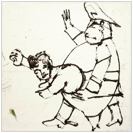 MINO MACCARI Siena 1898 – Roma 1989 Senza titolo Olio su carta intelata 50 x...