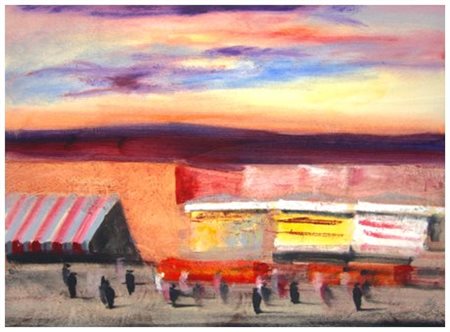 SALVATORE MAGAZZINI Pistoia 1955 Marrakech Olio su tavola 50 x 70. Firma in...