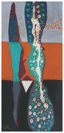 WLADIMIRO TULLI Macerata 1922 – 2003 Senza titolo Olio su faesite 29 x 14....