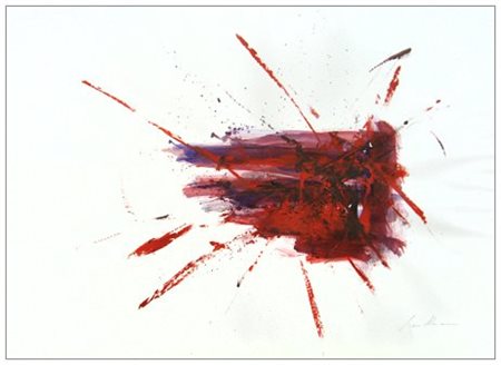 GEORGES MATHIEU Boulogne sur Mer (Francia) 1921 – 2012 Senza titolo 1993 Olio...