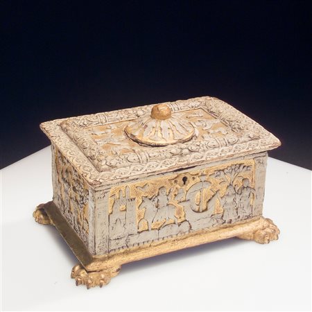 Cofanetto in legno e pastiglia istoriato, Ferrara XVI secolo