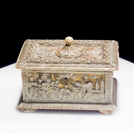 Cofanetto in legno e pastiglia istoriato, Ferrara XVI secolo
