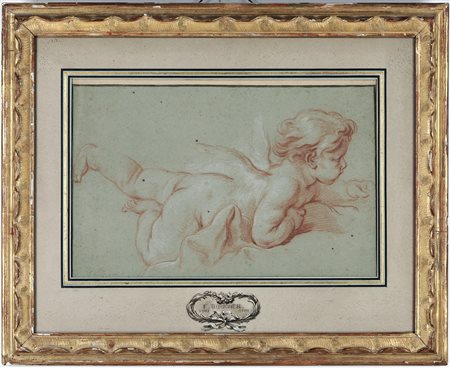 François Boucher 1703 Parigi-1770 Parigi, ambito di, Putto sdraiato