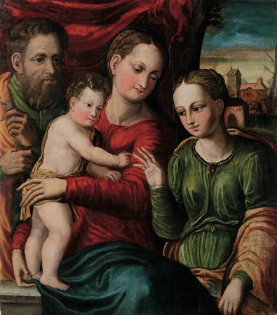 Scuola toscana del XVI secolo, Matrimonio mistico di Santa Caterina