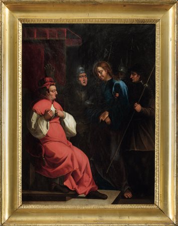 Scuola fiamminga del XVI secolo, Cristo davanti a Caifa