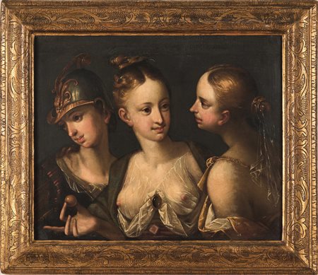 Hans von Aachen 1552 Colonia-1615 Praga, cerchia di, La contesa tra Atena, Venere e Giunone
