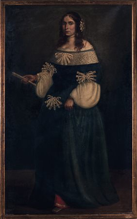 Scuola lombarda del XVII secolo, Ritratto di nobildonna con ventaglio