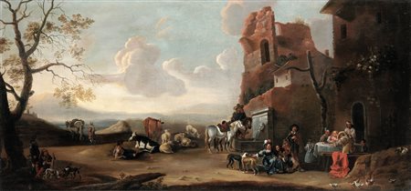 Scuola olandese del XVIII secolo, La sosta dei viandanti