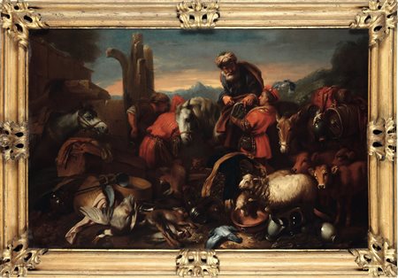 Giovanni Benedetto Castiglione 1609 Genova-1664 Mantova, attribuito a, detto il Grechetto, Carovana