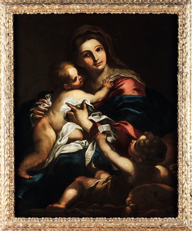 Pellegro Piola 1617 Genova -1640 Genova , attribuito a, Madonna con Bambino e San Giovannino
