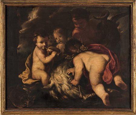 Scuola del XVII secolo, Putti con capra