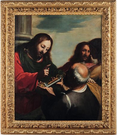 Scuola genovese del XVII secolo, Gesù consegna le chiavi a San Pietro