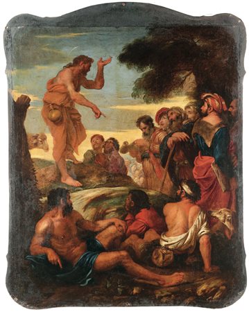 Scuola genovese della seconda metà del XVII secolo, San Giovanni Battista predica nel deserto