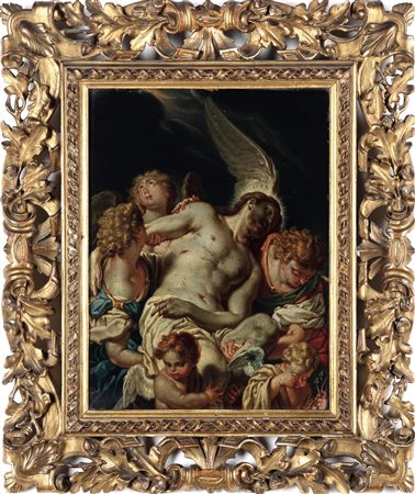 Francesco Trevisani 1656 Capodistria-1753/55 Roma, Cristo morto sorretto dagli angeli